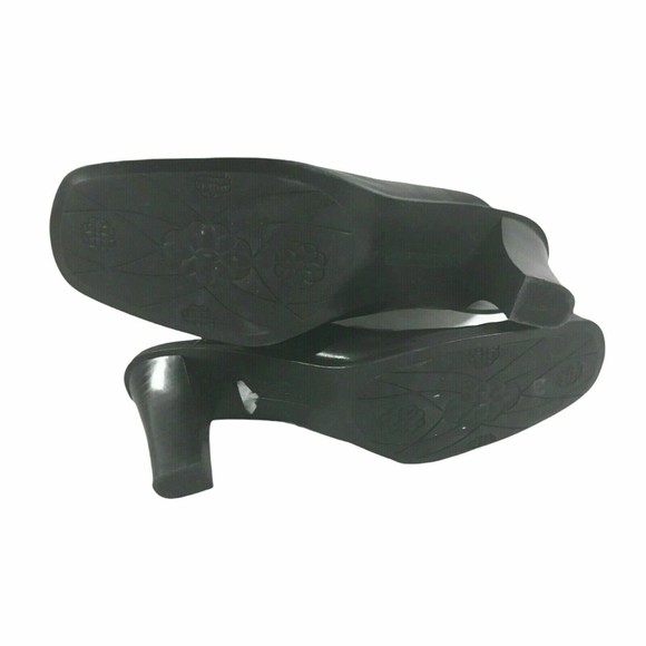 Andrew Geller Mules Magic Women's 8.5M Tessa Black Croco Embossed Stacked Heel - Picture 8 of 9